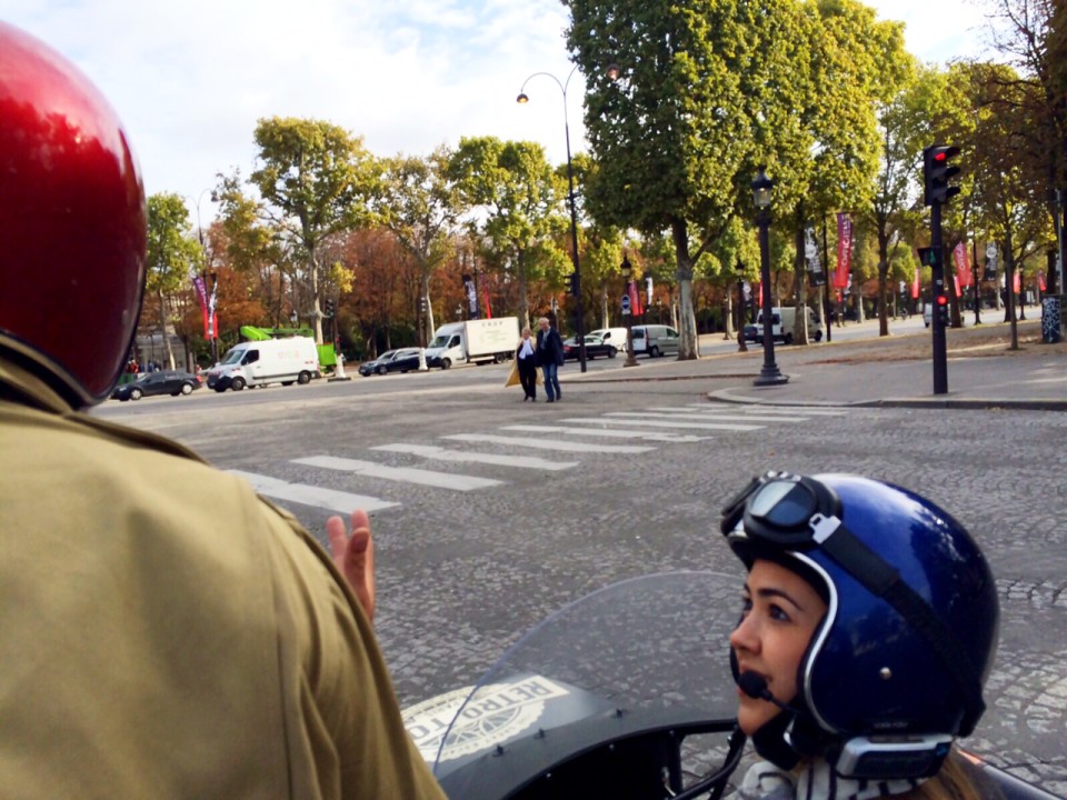 CoPilot paying attention to Remi's explanation on Champs-Élysées